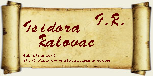 Isidora Ralovac vizit kartica